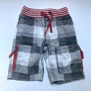 Mini Boden Black & White Plaid Shorts